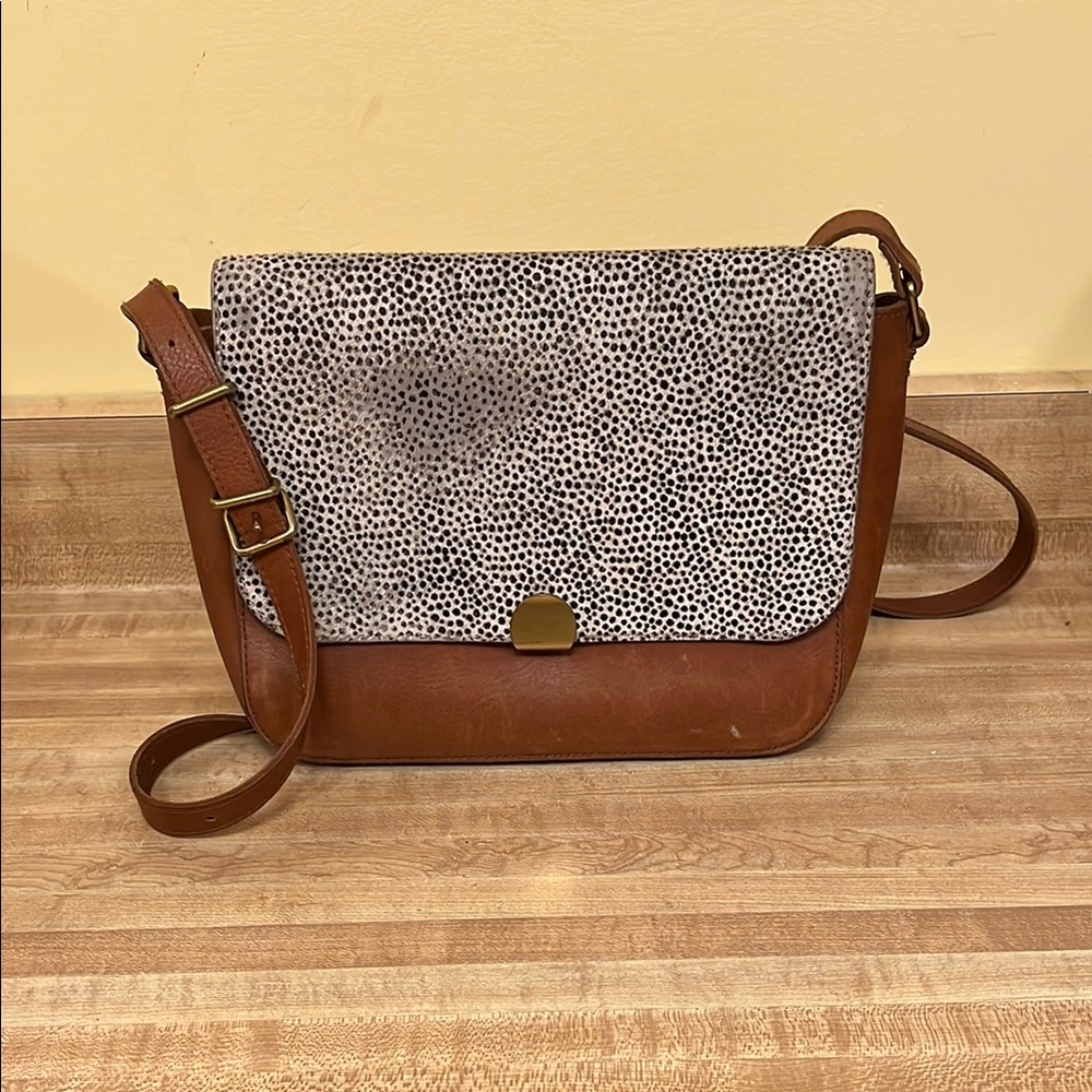 Madewell Abroad Shoulder Bag, Spotted Calf Hair Edition